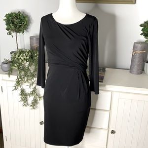 H&M Long sleeve midi dress Black with back keyhole detail XS